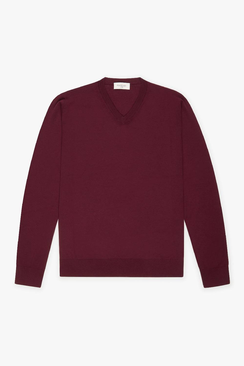 Piacenza 1733 Scollo V lana merino super fine bordeaux