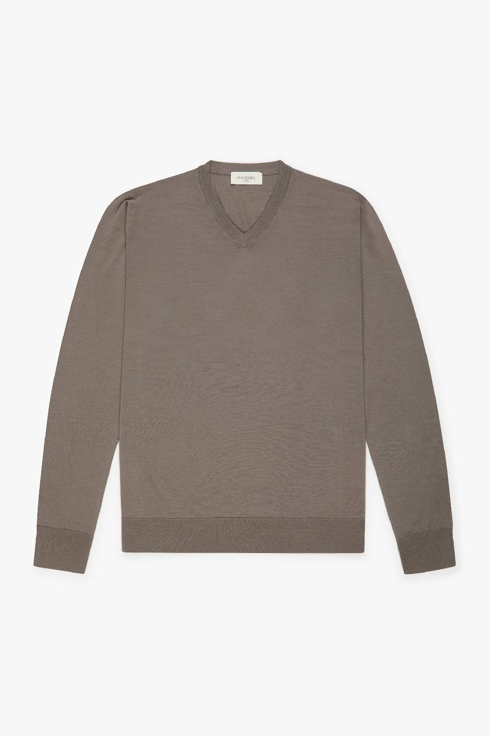 Piacenza 1733 Scollo V lana merino super fine nocciola