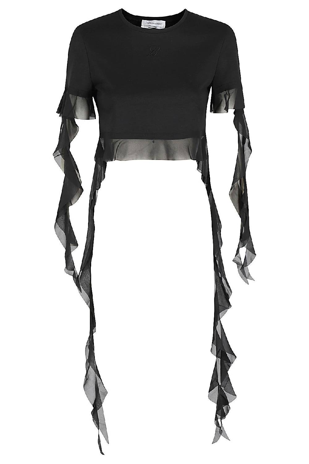 BLUMARINE Top Ruches Nero