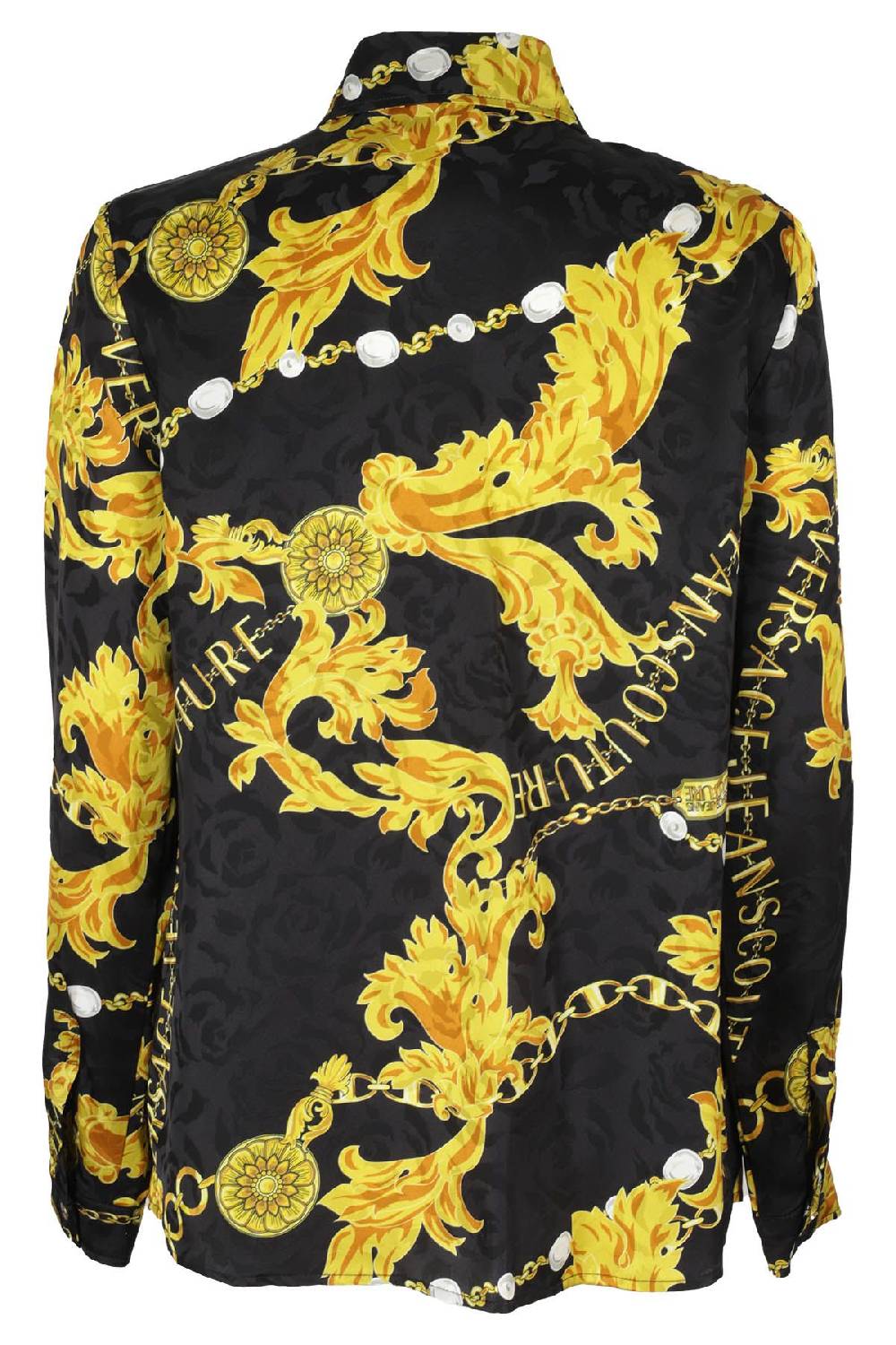 VERSACE JEANS COUTURE Camicia Jacquard Chain Oro Nero