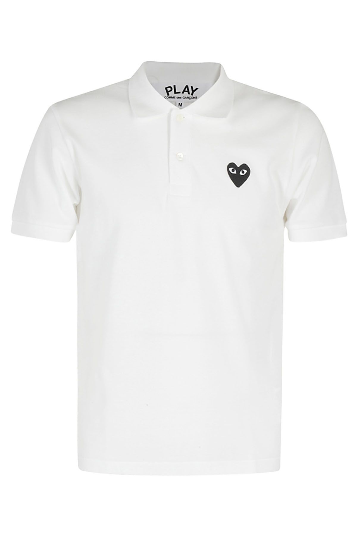 COMME DES GARCONS PLAY Polo Black Heart Bianca