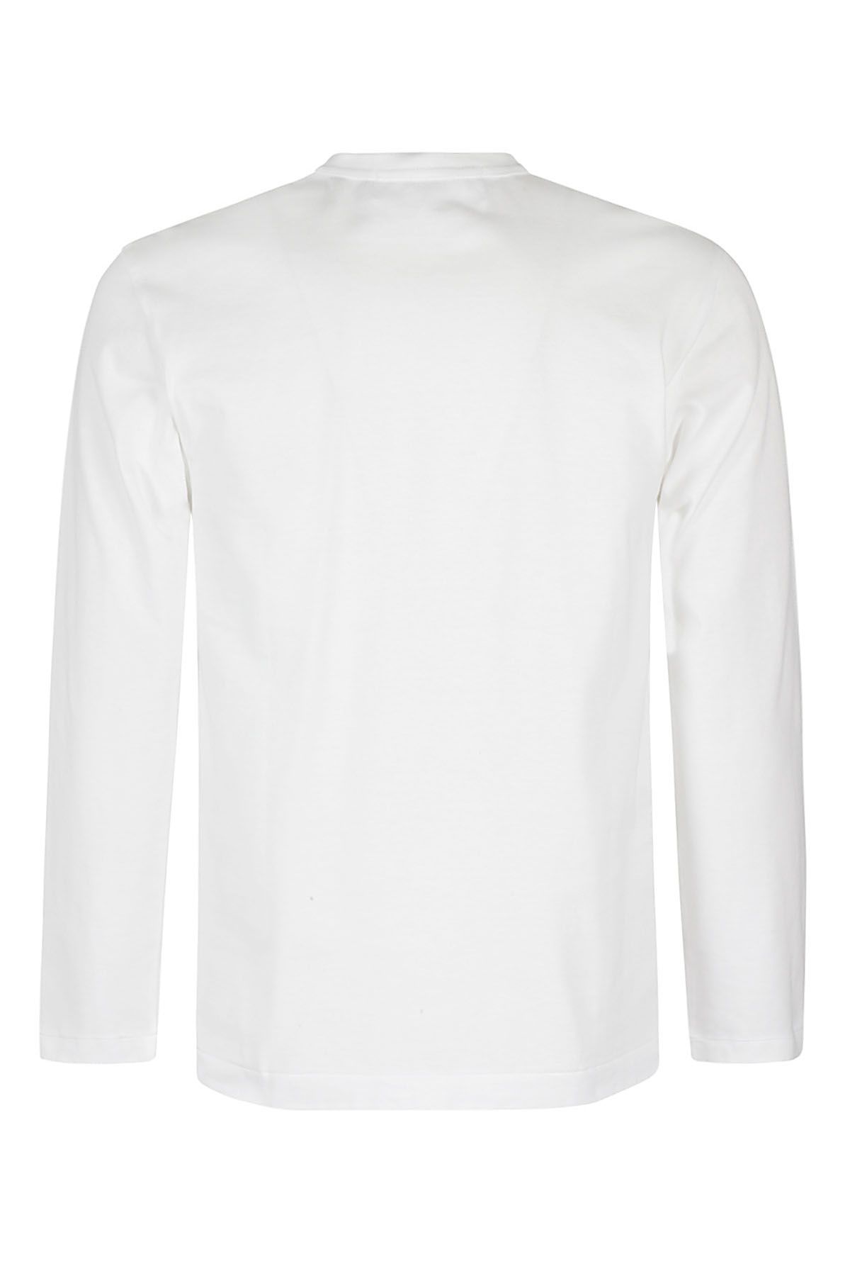 COMME DES GARCONS PLAY T-Shirt Manica Lunga Bianca