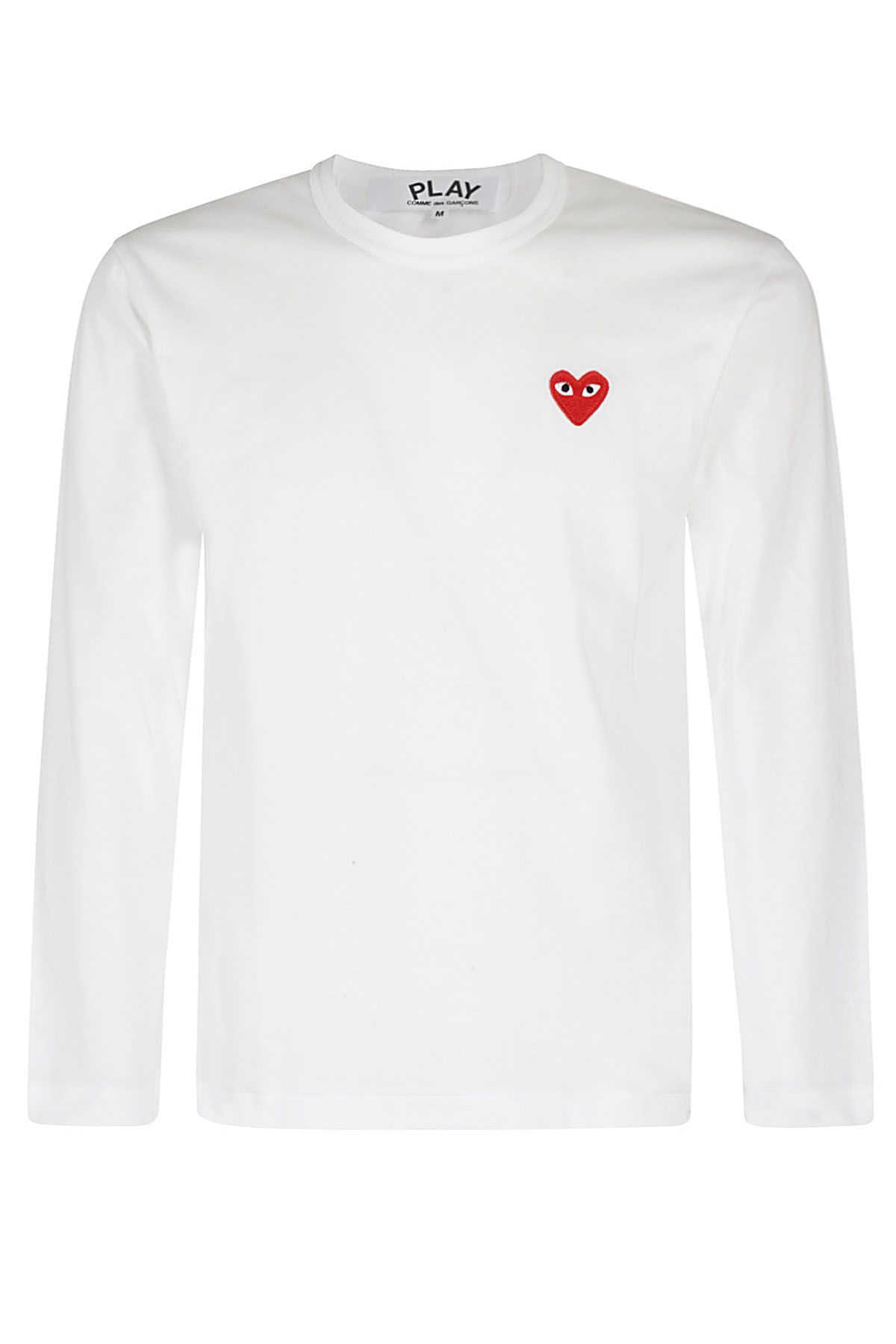 COMME DES GARCONS PLAY T-Shirt Manica Lunga Bianca