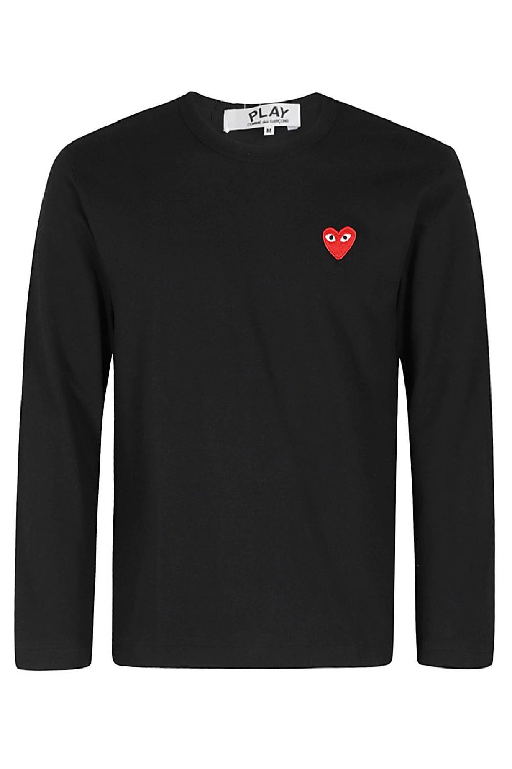COMME DES GARCONS PLAY T-Shirt Manica Lunga Nera