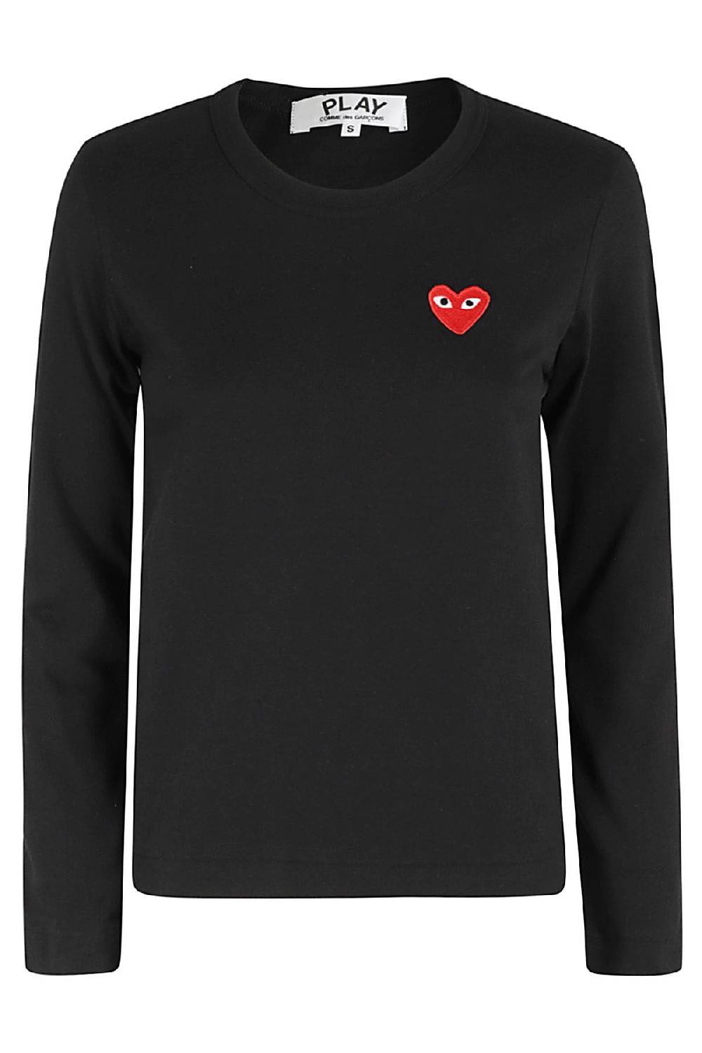 COMME DES GARCONS PLAY T-Shirt Manica Lunga Nera