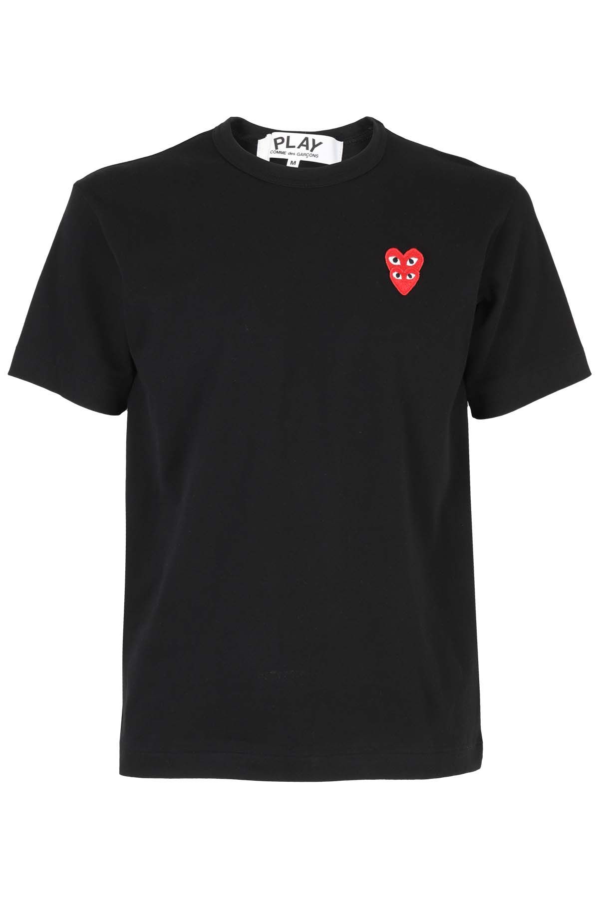 COMME DES GARCONS PLAY T-shirt Red Hearts Nera