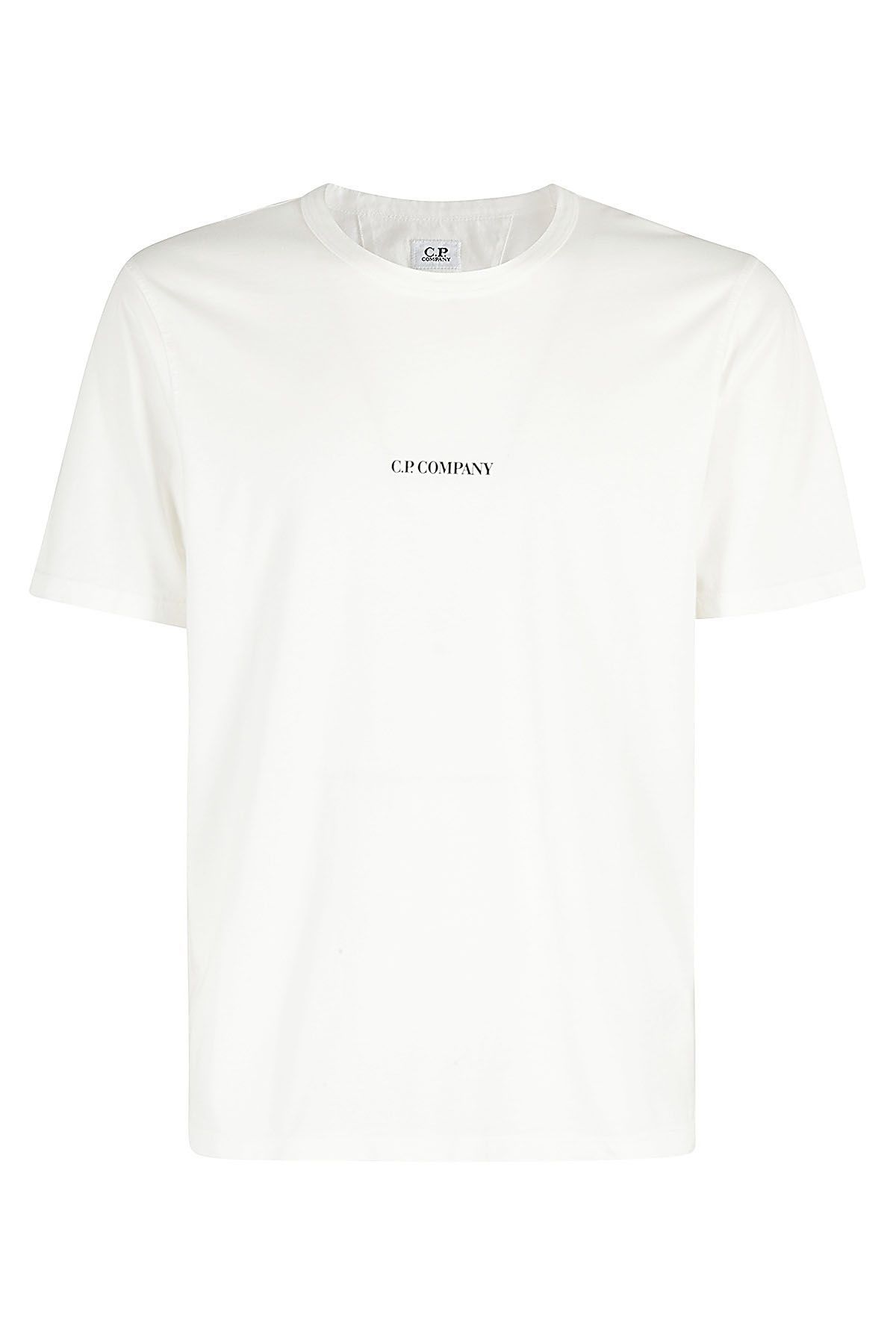 CP COMPANY T-shirt Garment Dyed Logo Bianco