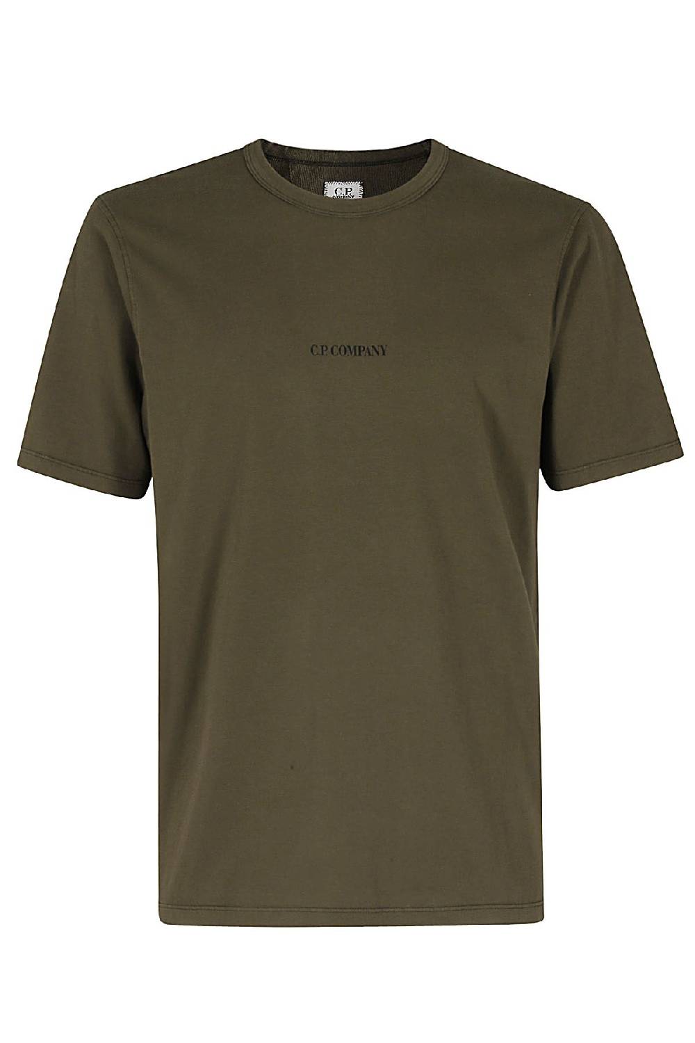 CP COMPANY T-shirt Garment Dyed Logo Verde
