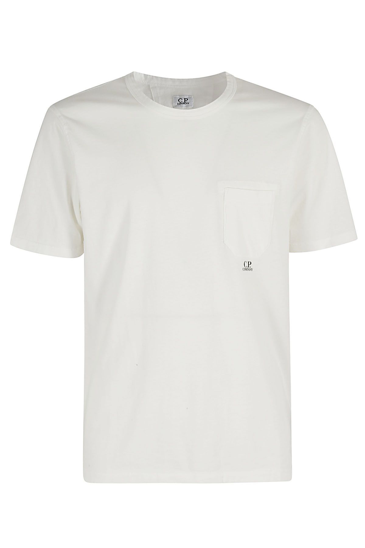 CP COMPANY T-shirt Garment Dyed Pocket Bianca