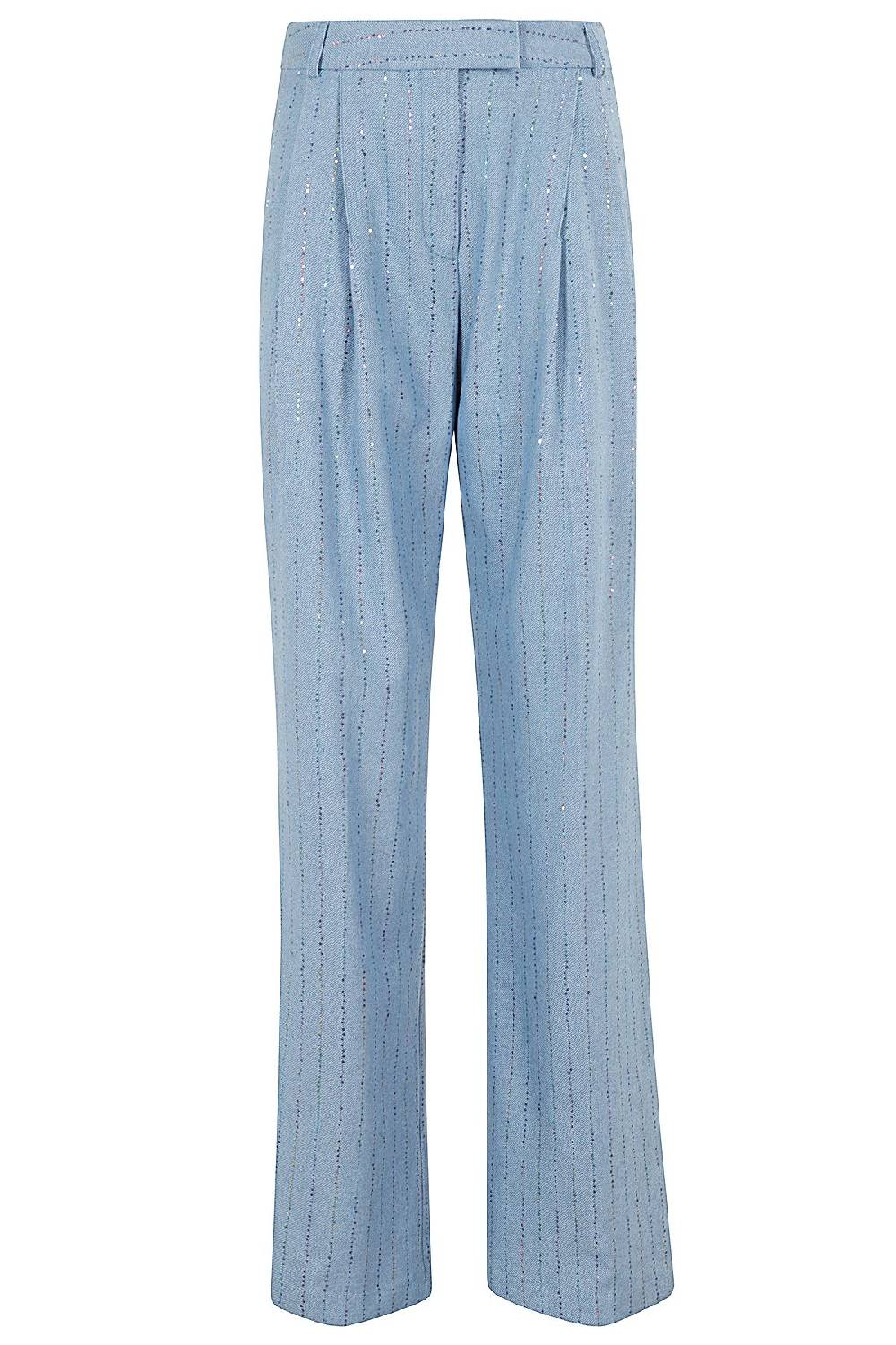 DES PHEMMES Pantalone Wide Suit Celeste