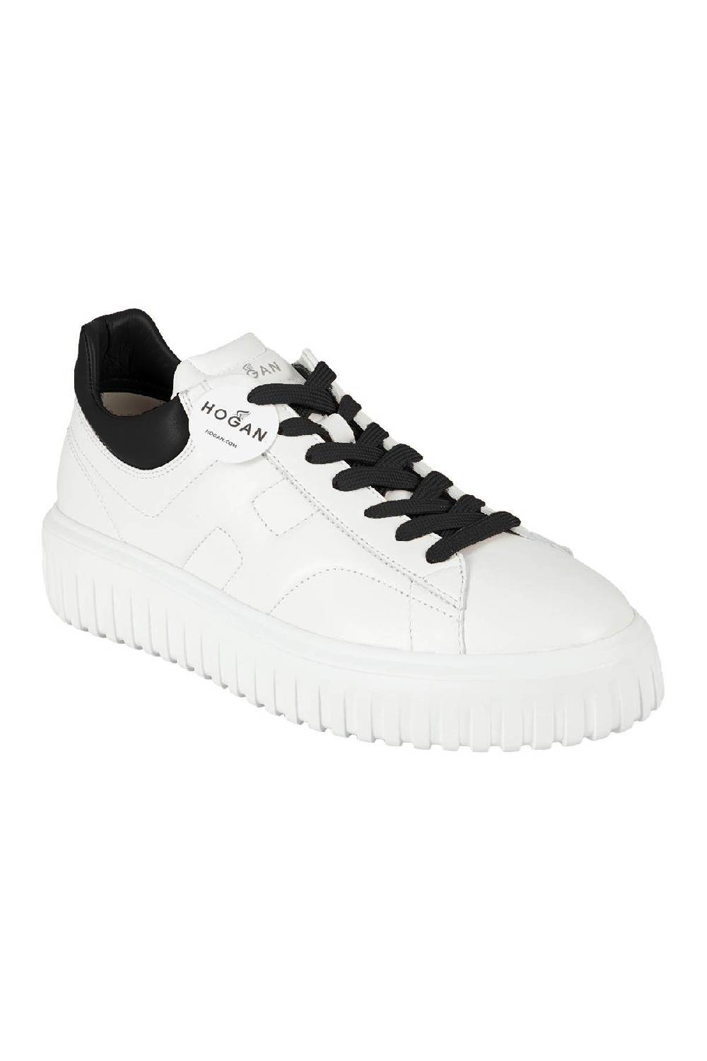 HOGAN Snekers H Stripes Allacciato Bianco Nero