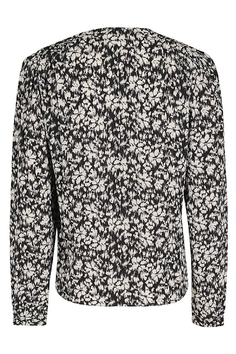 MARANT ETOILE Camicia Eddy Floreale Nera Bianca