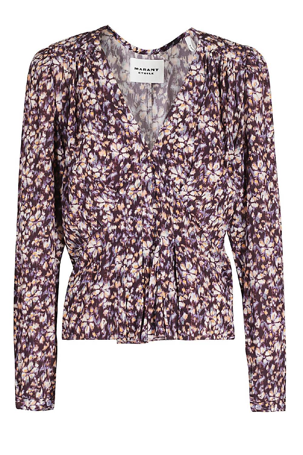 MARANT ETOILE Camicia Eddy Floreale Viola Arancio