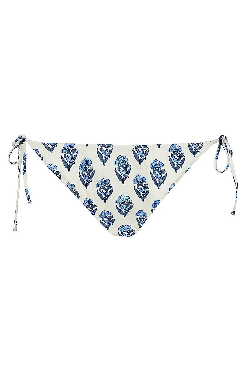 MC2 SAINT BARTH Bikini Slip Flower Bianco e blu