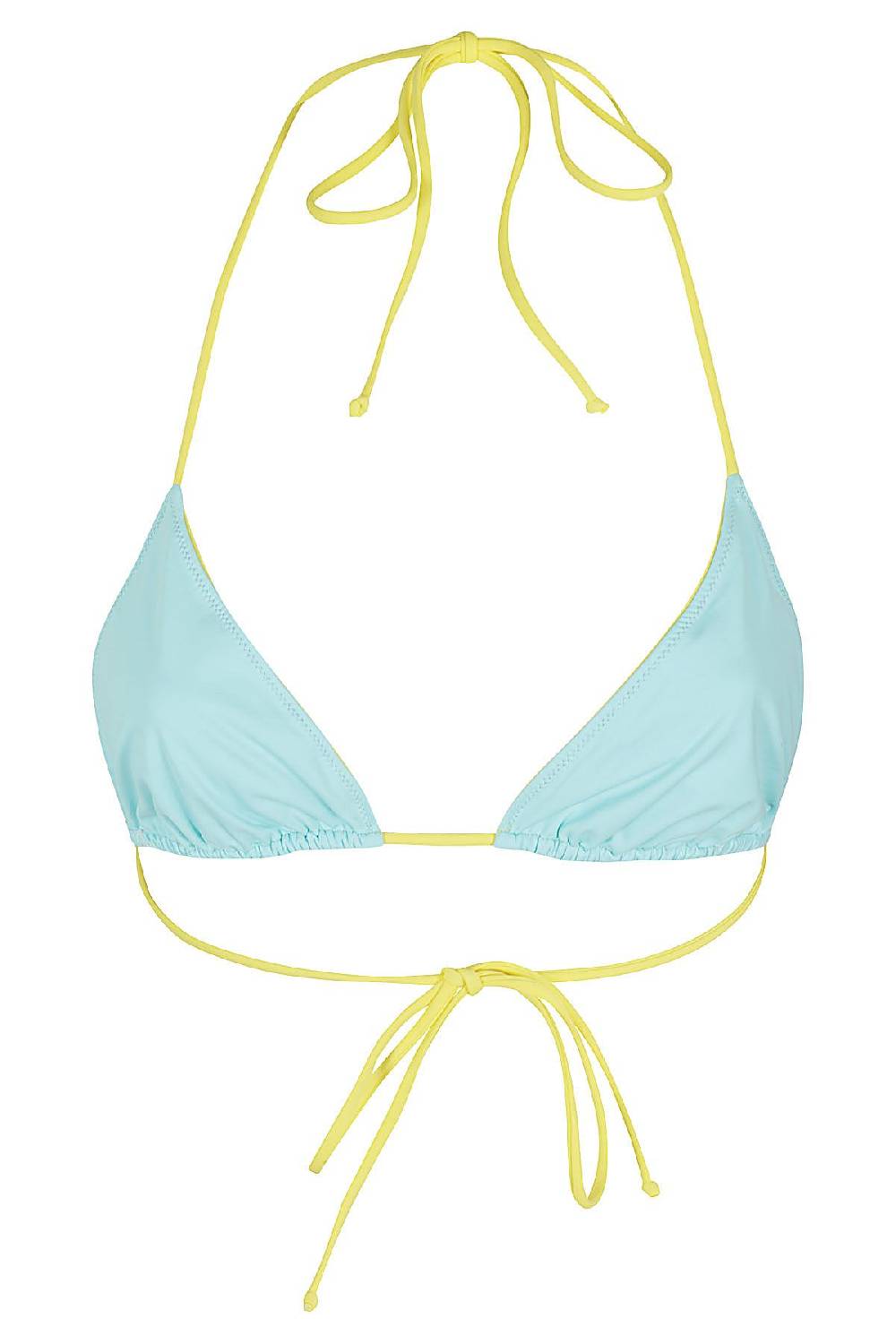 MC2 SAINT BARTH Bikini Top Double Giallo E Azzurro