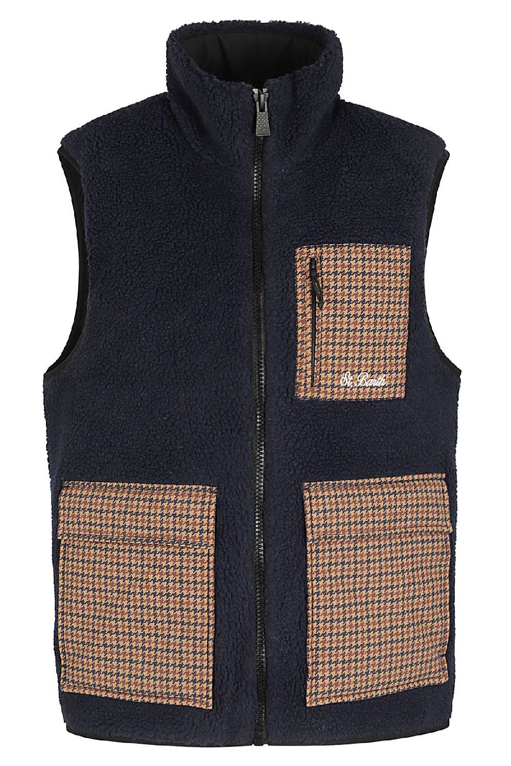 MC2 SAINT BARTH GILET SHERPA CHECK MINI BLU