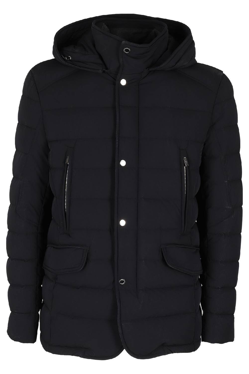 MOORER Piumino Trapuntato Blu Cappuccio