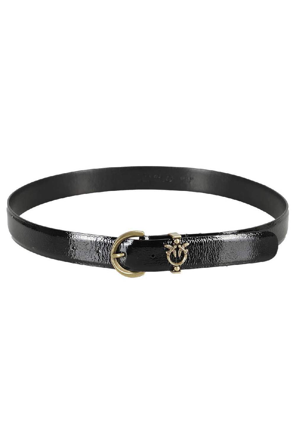 PINKO Cintura Pelle Verniciata Nera