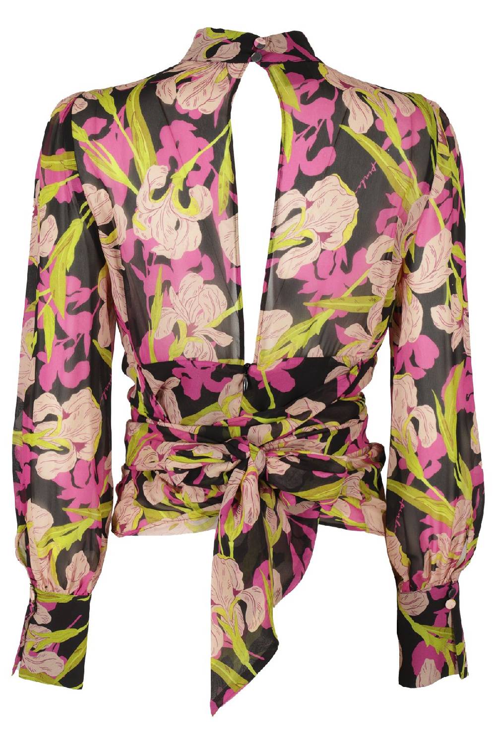 PINKO Top Camicia Nero Fuxia