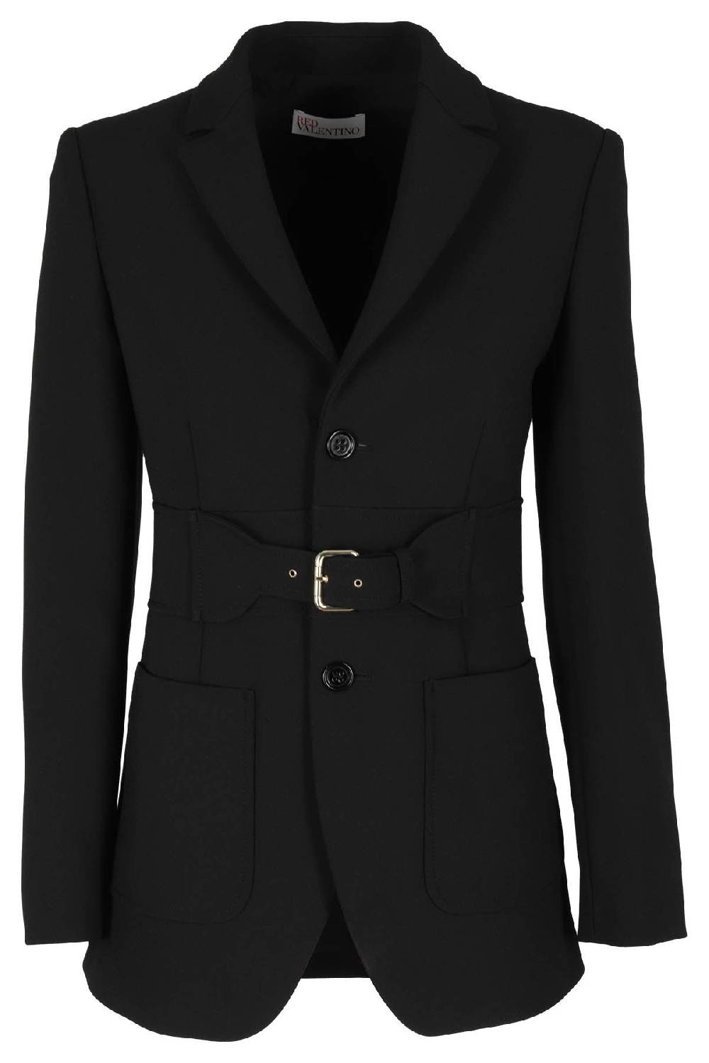 REDVALENTINO Giacca Monopetto Nera Cintura Oro
