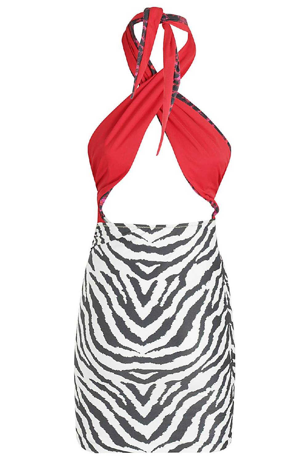 REINA OLGA Abito Mini Stallion Red Leo Zembra