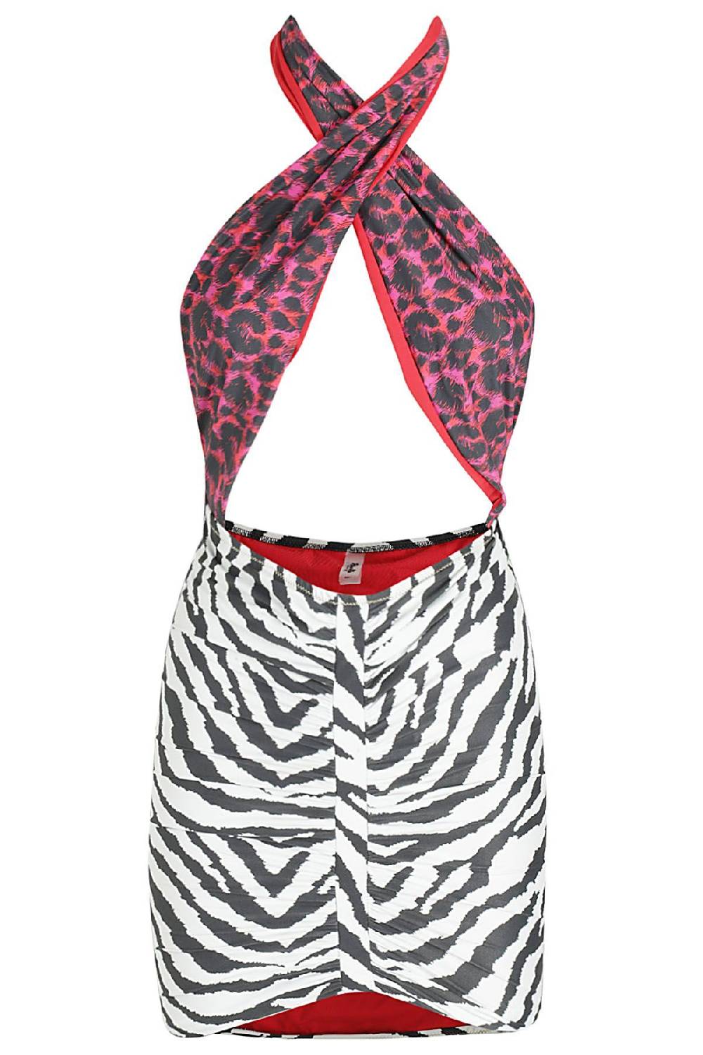 REINA OLGA Abito Mini Stallion Red Leo Zembra