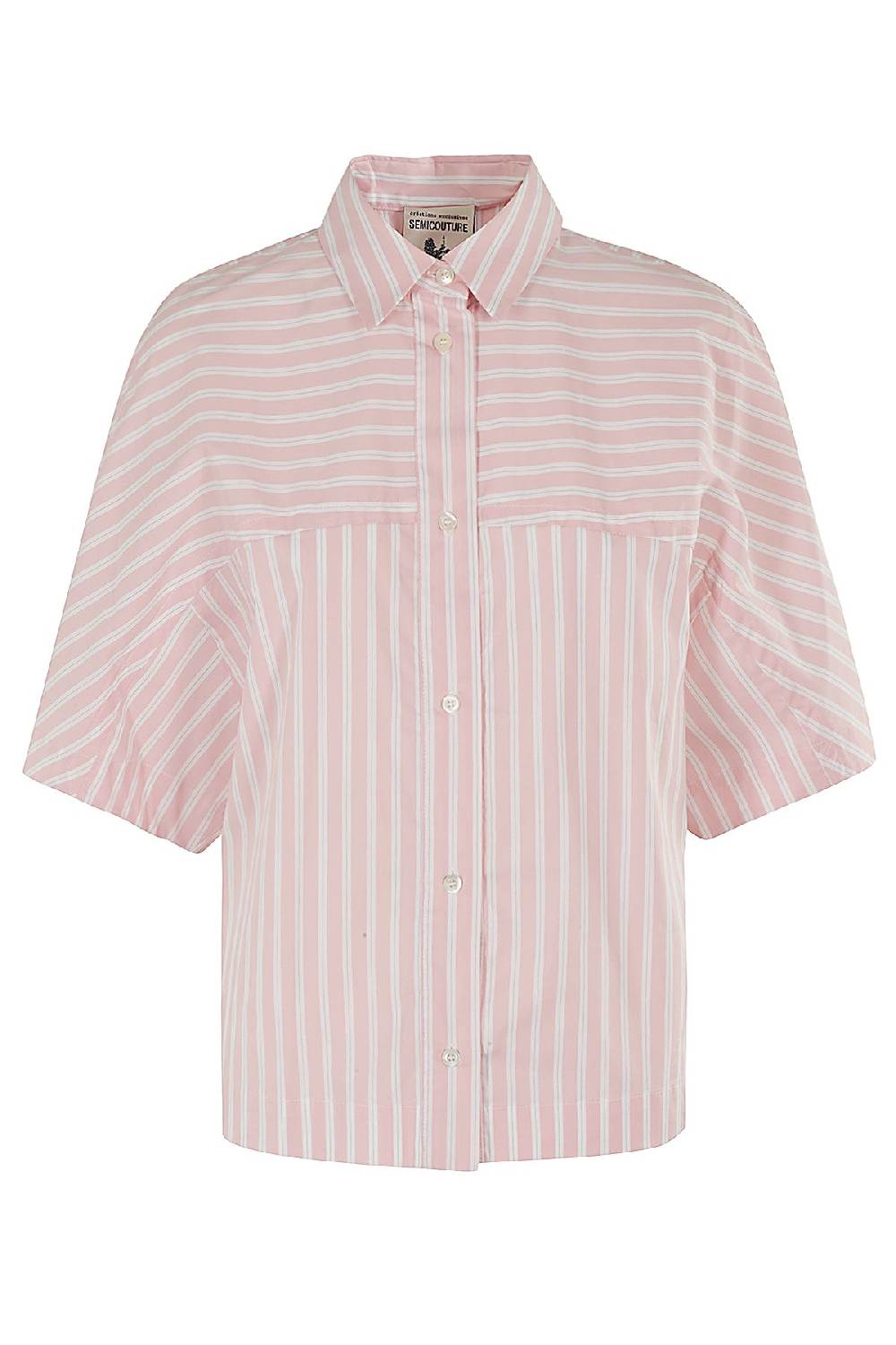 SEMI COUTURE Camicia Victoria Over Righe Rosa