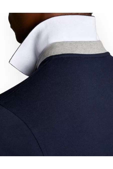 FAY POLO DB COLLAR PIQUET STR BICOLOR