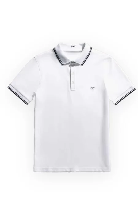 FAY POLO DB COLLAR PIQUET STR STRIPES
