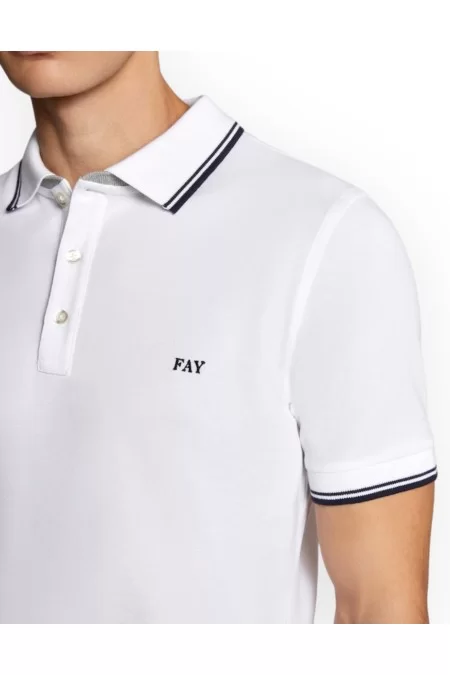FAY POLO DB COLLAR PIQUET STR STRIPES