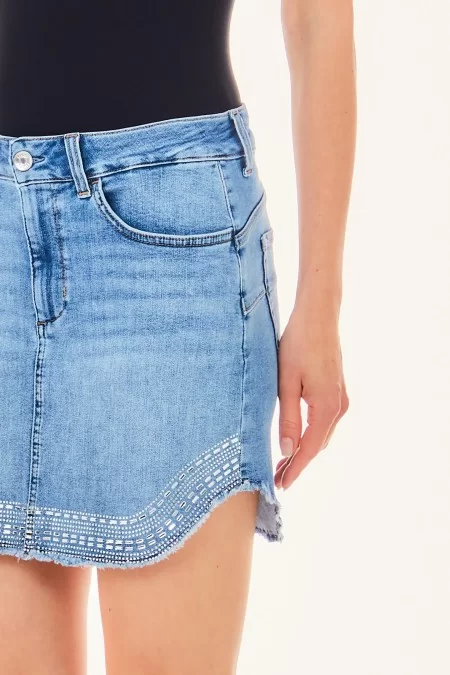 LIU JO BLUE DENIM GONNA MINI B UP FAME REG.W