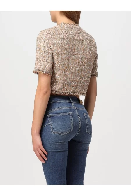 LIU JO COLLECTION GIACCA CROPPED SFRANGIATA