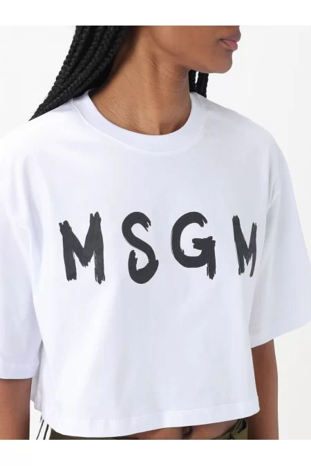 MSGM MSGM Maglietta Da Donna In Cotone Biologico, Comoda E Alla Moda