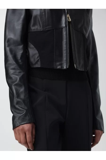 PINKO GIANO GIUBBINO IN PELLE E DRILL STRECH