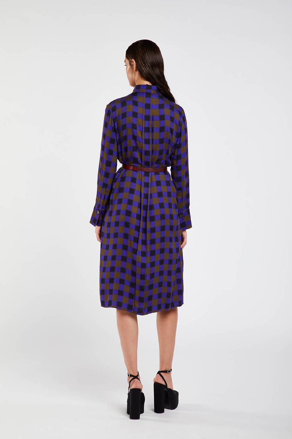 Piazza Sempione Abito Chemisier Con Stampa Sfumata Damier