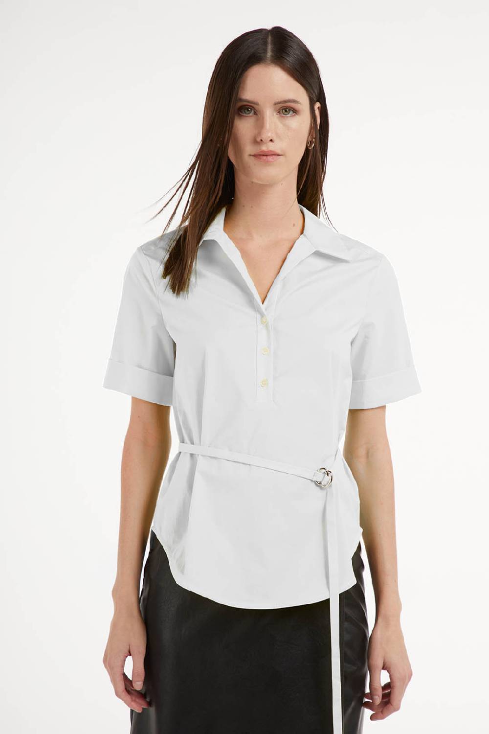 Piazza Sempione Camicia a maniche corte con cintura