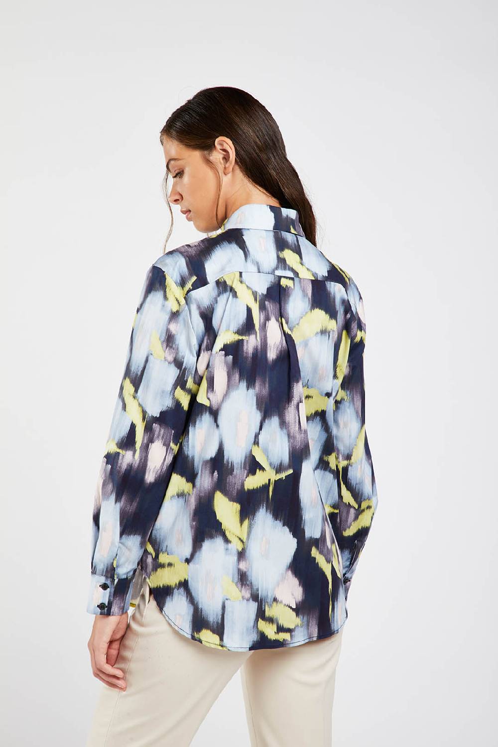 Piazza Sempione Camicia Uomo Con Stampa Fiore Chinè