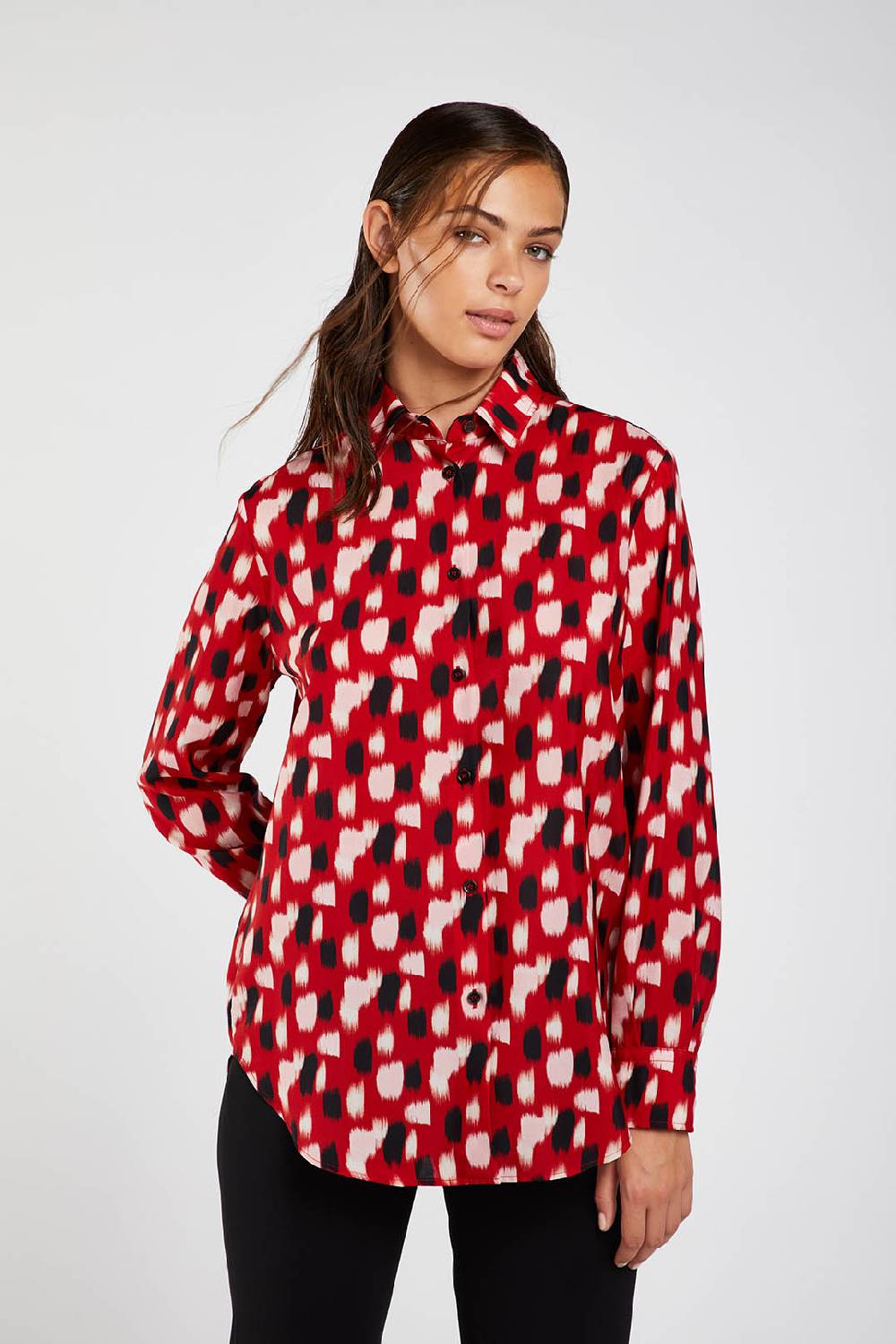 Piazza Sempione Camicia Uomo Stampato Macchia Pennellata