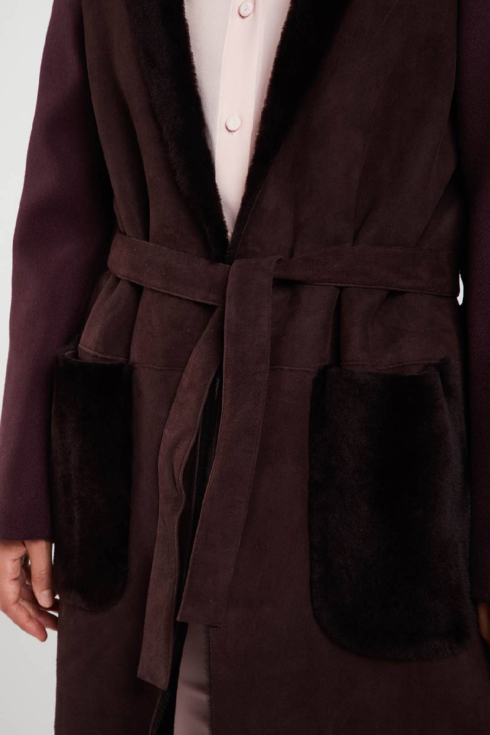 Piazza Sempione Cappotto A Vestaglia Con Dettagli In Pelliccia