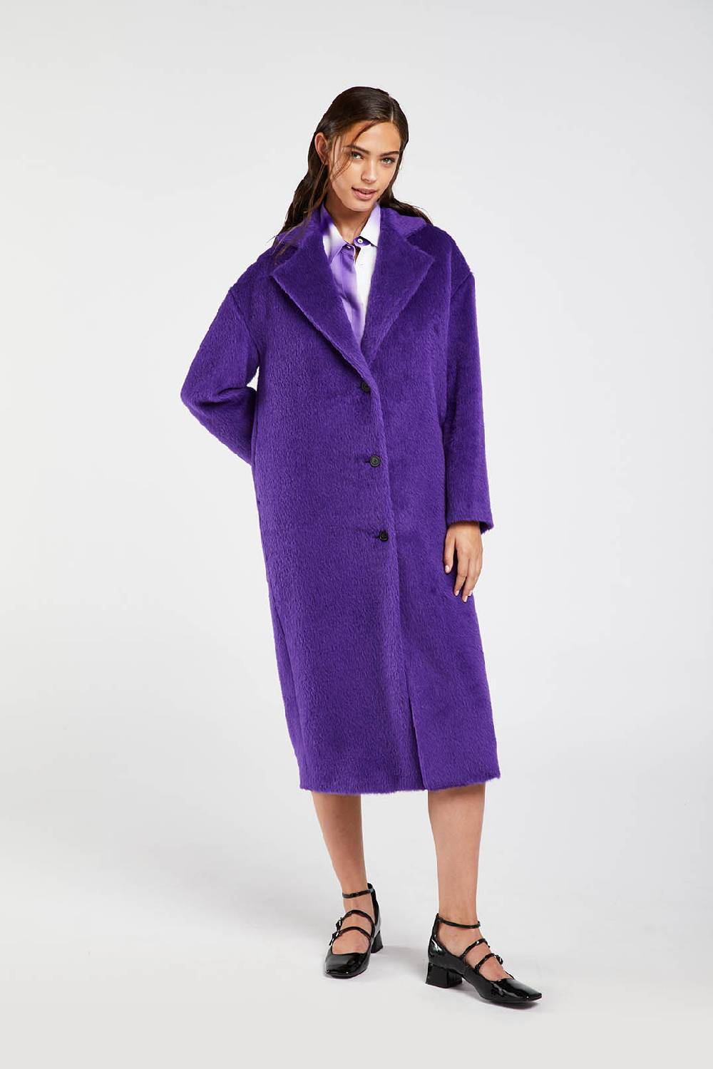 Piazza Sempione Cappotto fuzzy in alpaca e lana vergine