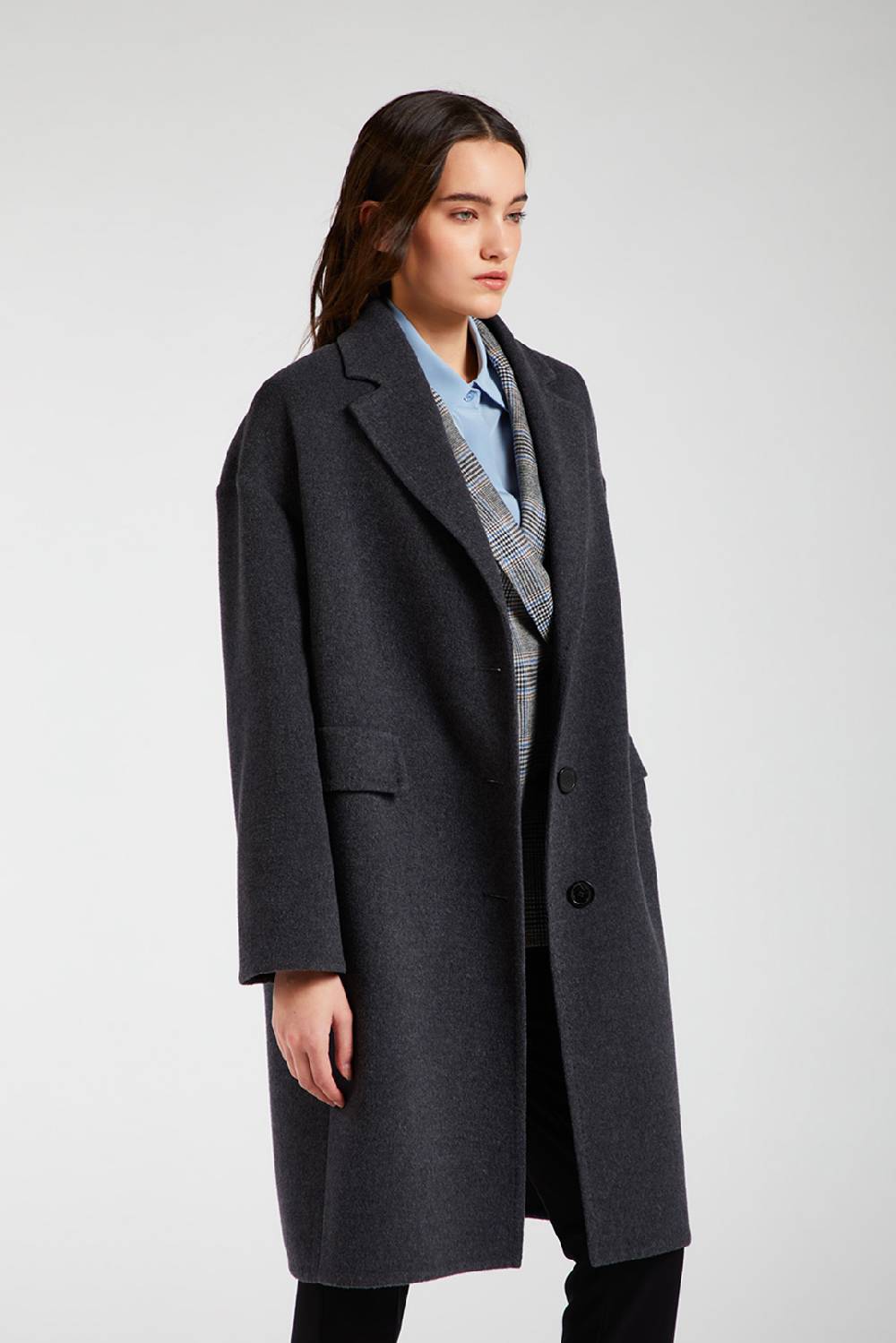 Piazza Sempione Cappotto in cachemire con spalla scesa