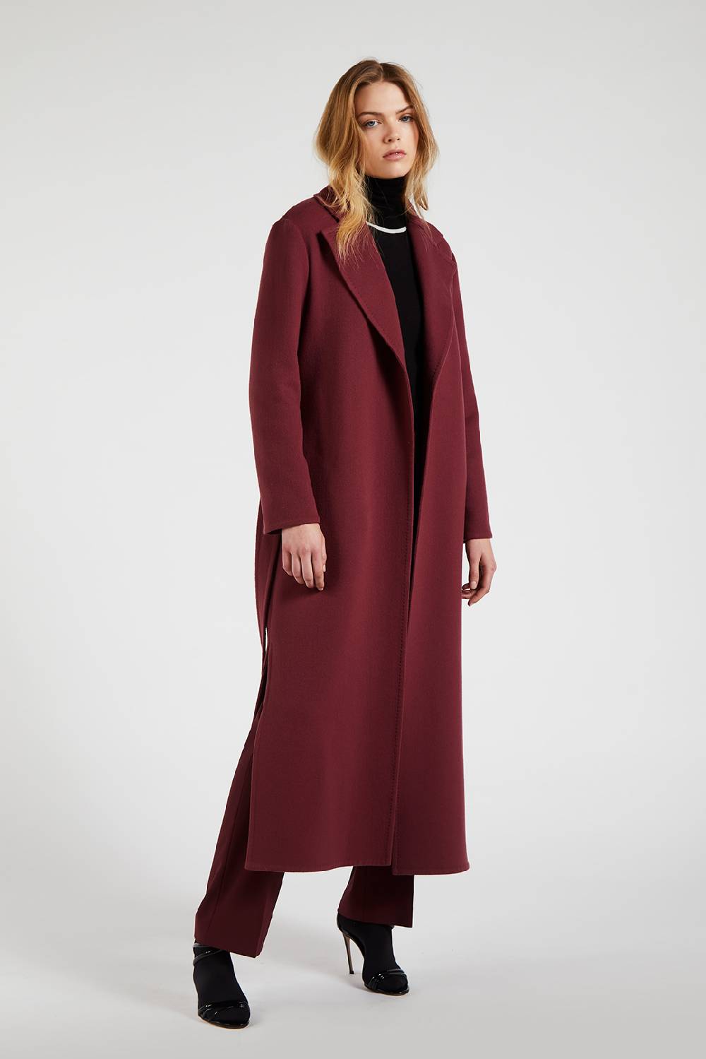 Piazza Sempione Cappotto Lungo A Vestaglia Con Cintura