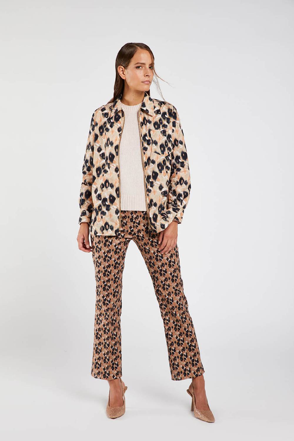 Piazza Sempione Giacca camicia in bio nylon stampato