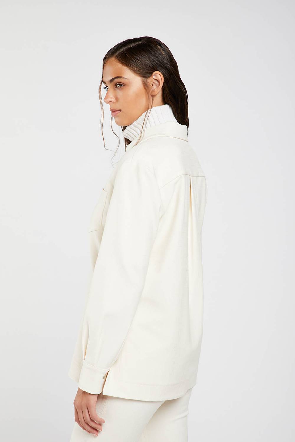 Piazza Sempione Giacca Camicia In Gabardina Diagonale Stretch