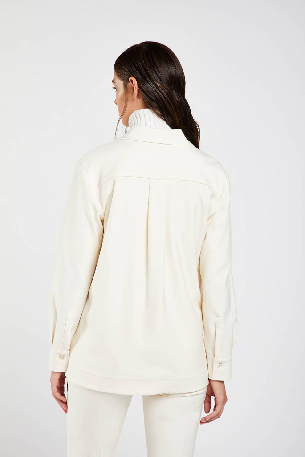 Piazza Sempione Giacca Camicia In Gabardina Diagonale Stretch