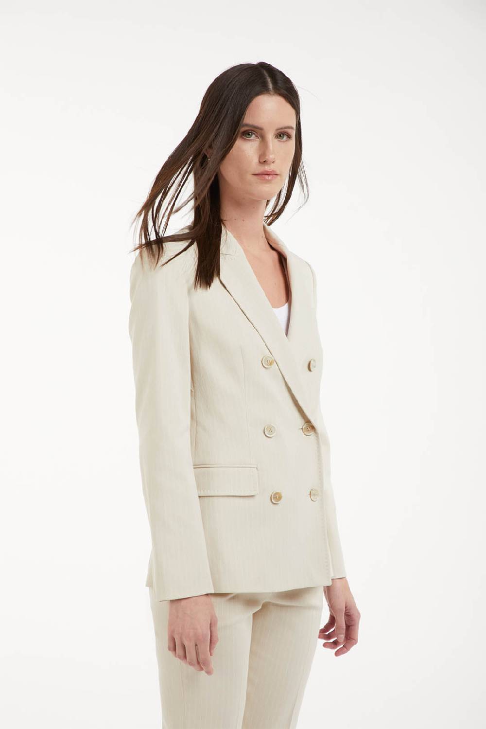 Piazza Sempione Giacca Doppiopetto In Cotone Gessato