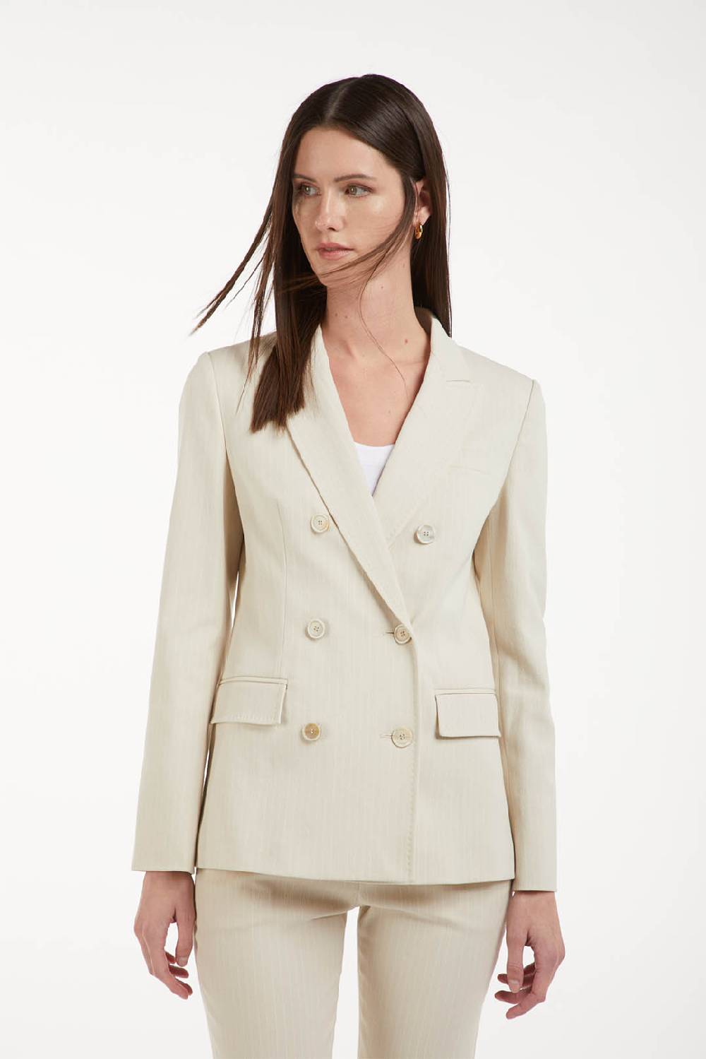 Piazza Sempione Giacca doppiopetto in cotone gessato