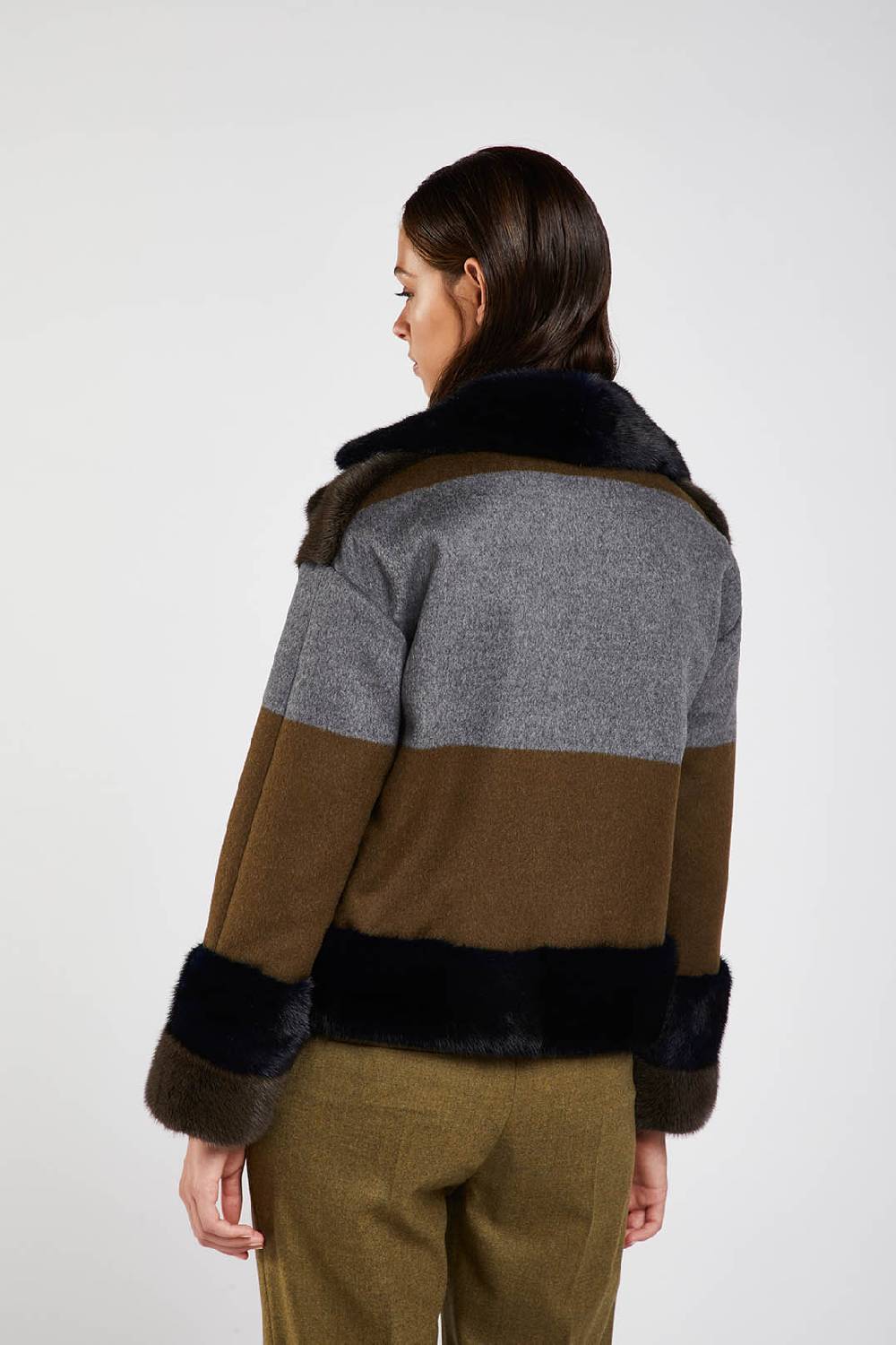 Piazza Sempione Giacca In Pelliccia Di Visone Bicolore