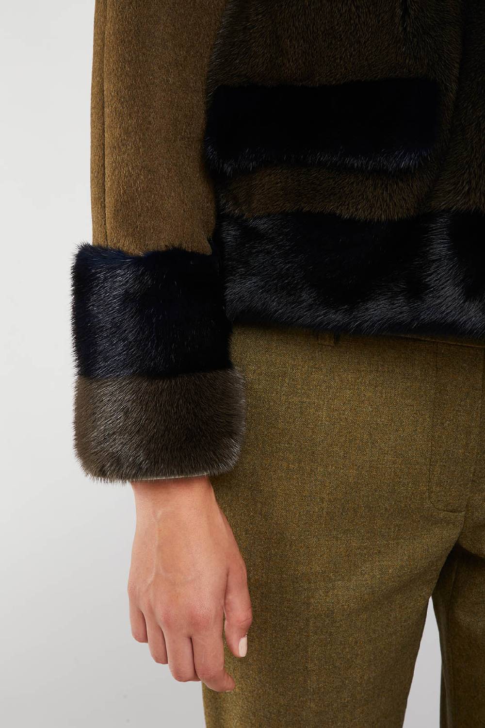 Piazza Sempione Giacca In Pelliccia Di Visone Bicolore