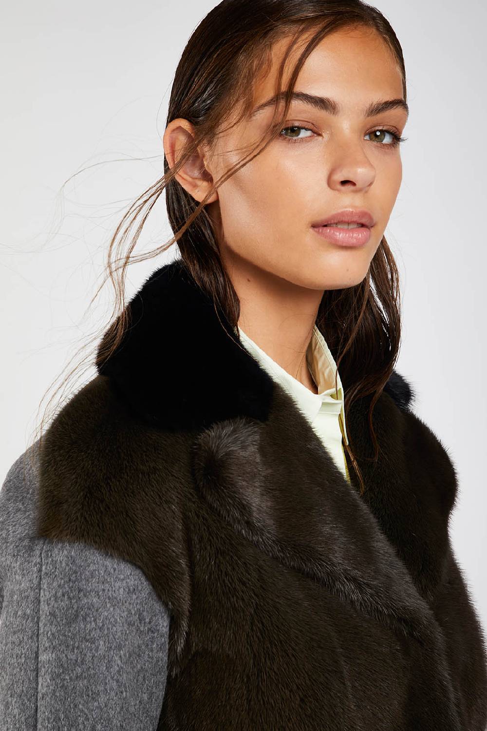 Piazza Sempione Giacca In Pelliccia Di Visone Bicolore